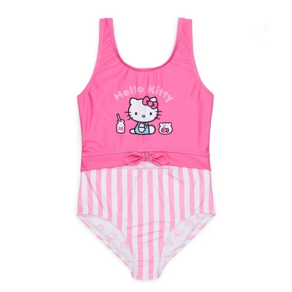 Hello Kitty Sanrio One-Piece Swimsuit Bathing Suit with UPF 50+, Size M 7/8 - Picture 5 of 7